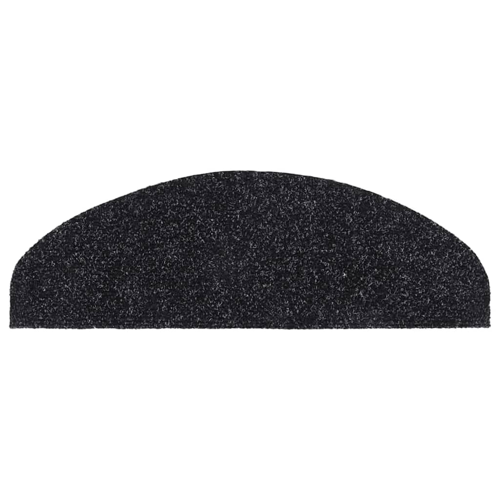 Stair Mats Self-Adhesive 5 Pcs. 65x21x4 cm Black Semi-Circular Large