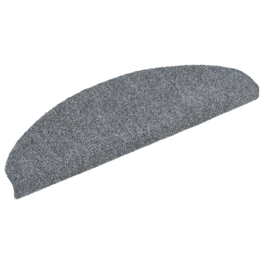 Stair Mats Self-Adhesive 5 pcs. 65x21x4 cm Light Gray Semi-Circular Large