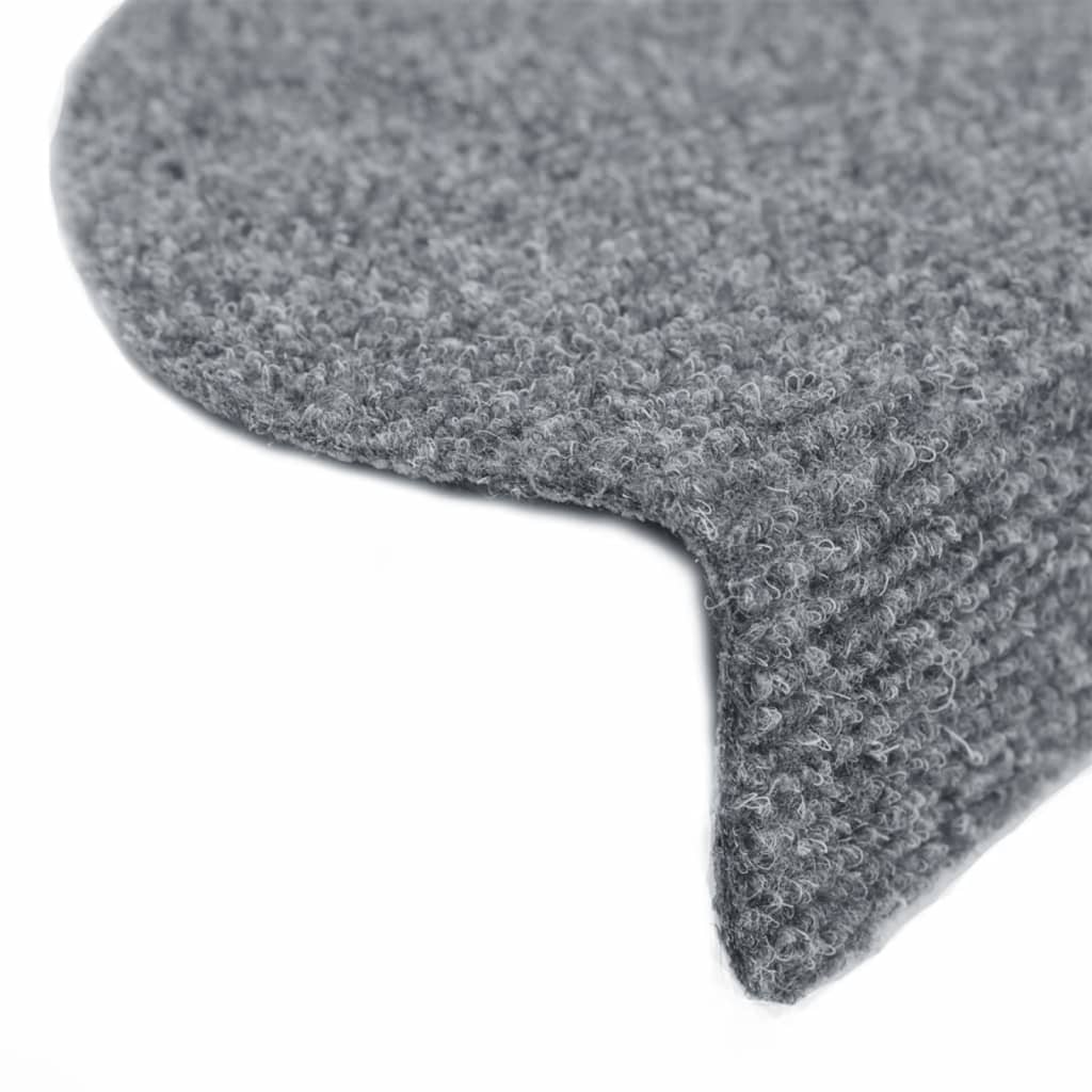 Stair Mats Self-Adhesive 5 pcs. 65x21x4 cm Light Gray Semi-Circular Large