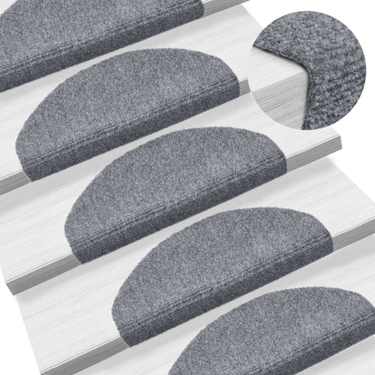 Tapis de marche auto-adhésifs 5 pcs 65x21x4 cm Gris clair Semi-rond Grand