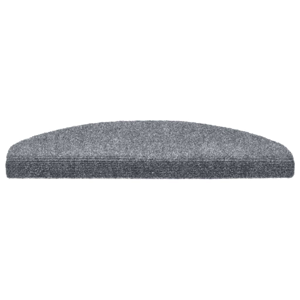 Marches d'escalier auto-adhésives 10 p. 65x21x4 cm Gris clair demi-rond grand