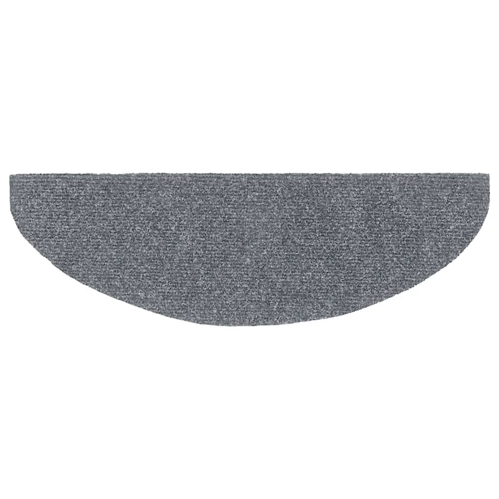 Marches d'escalier auto-adhésives 10 p. 65x21x4 cm Gris clair demi-rond grand