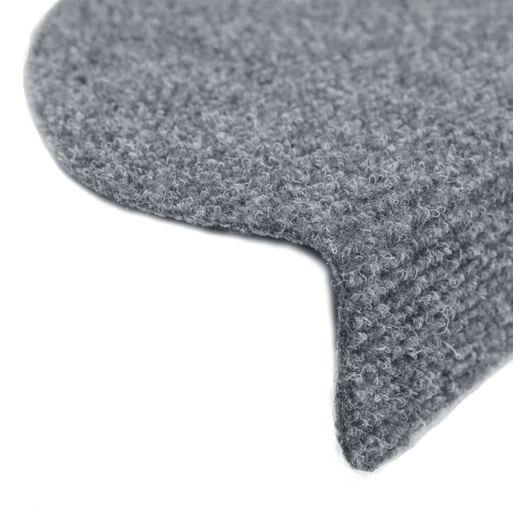 Marches d'escalier auto-adhésives 10 p. 65x21x4 cm Gris clair demi-rond grand