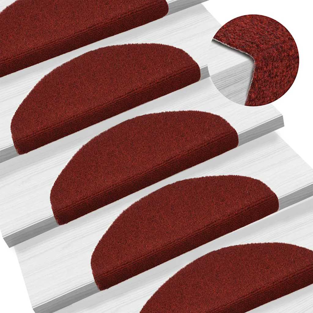 Stair Treads Self-Adhesive 5 pcs. 65x21x4 cm Bordeaux Red Semi-Circular Large