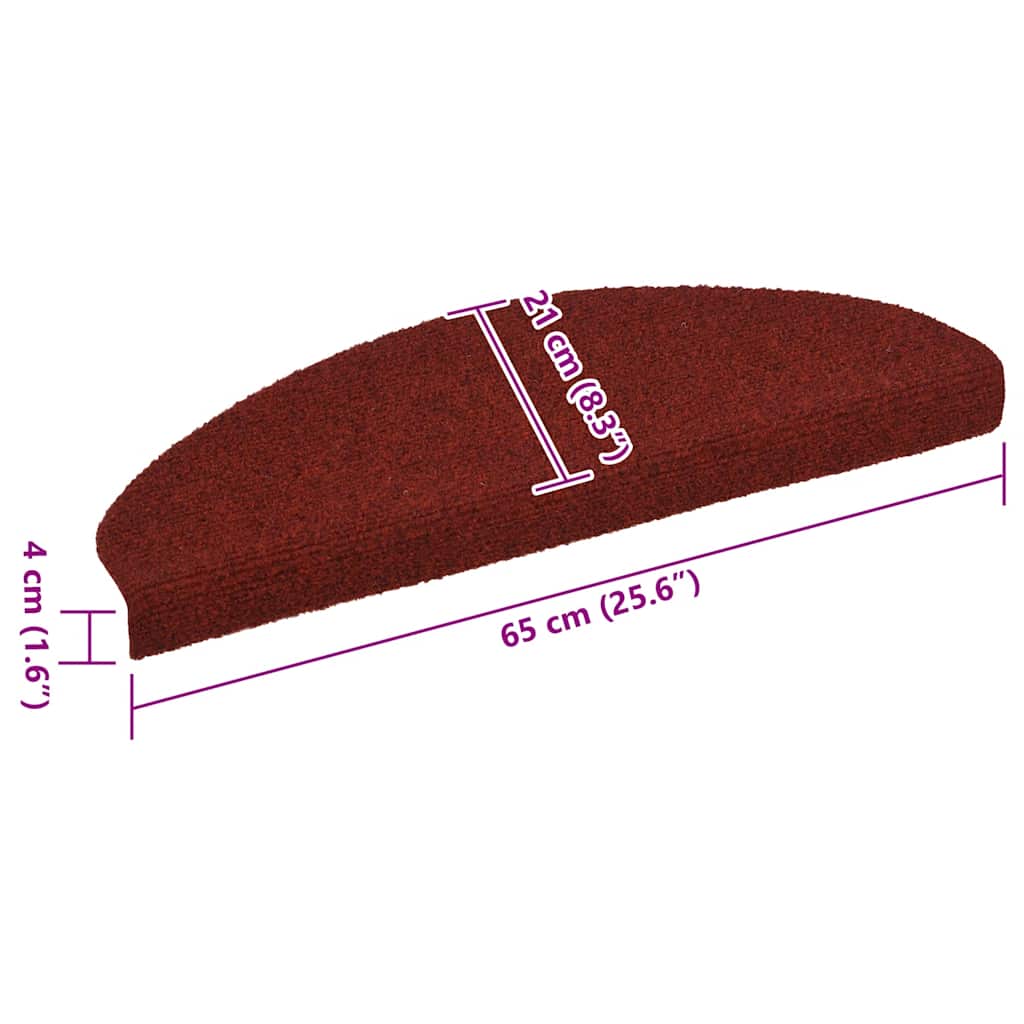Stair Treads Self-Adhesive 5 pcs. 65x21x4 cm Bordeaux Red Semi-Circular Large