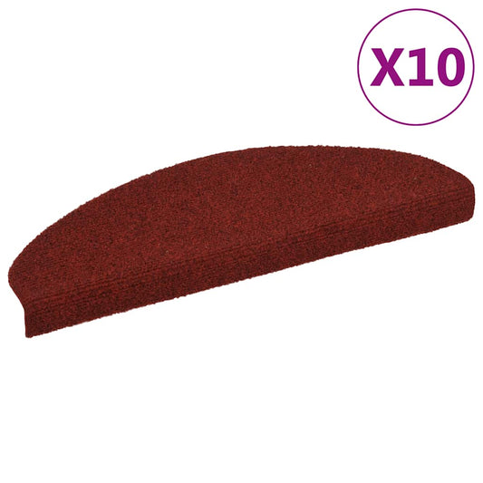 Tapis de marche auto-adhésifs 10 pièces 65x21x4 cm Bordeaux Semi-rond Grand