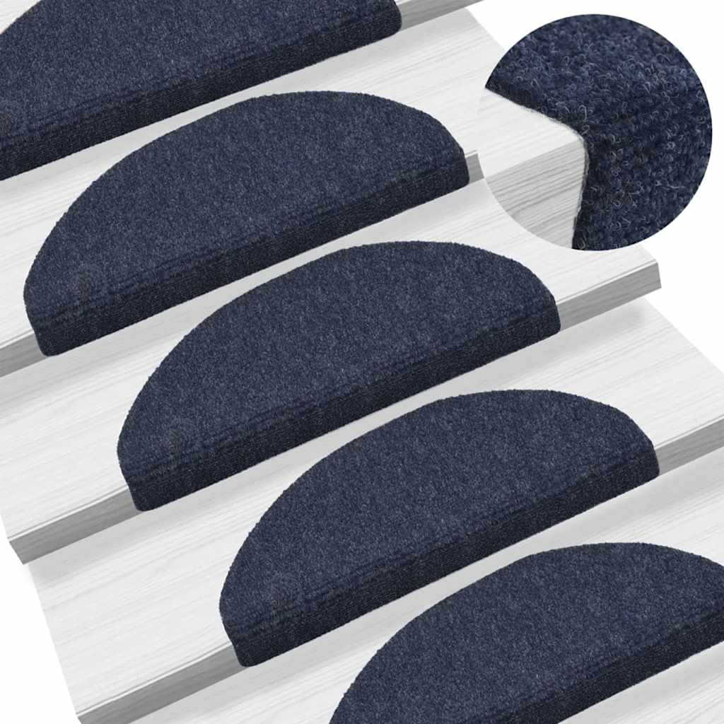 Stufenmatten Selbstklebend 5 Stk. 65x21x4 cm Blau Halbrund Groß