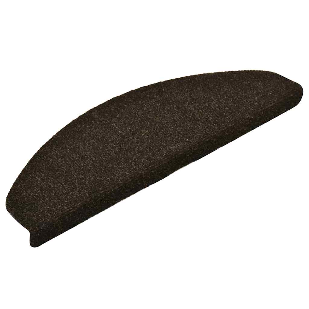 Stair Mats Self-Adhesive 10 pcs. 65x21x4 cm Dark Brown Semi-Circular Large