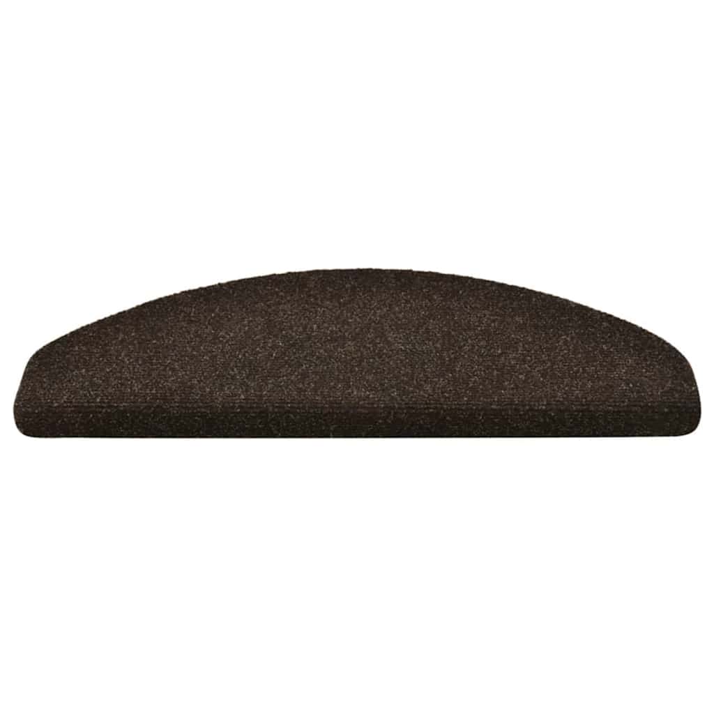 Stair Mats Self-Adhesive 10 pcs. 65x21x4 cm Dark Brown Semi-Circular Large