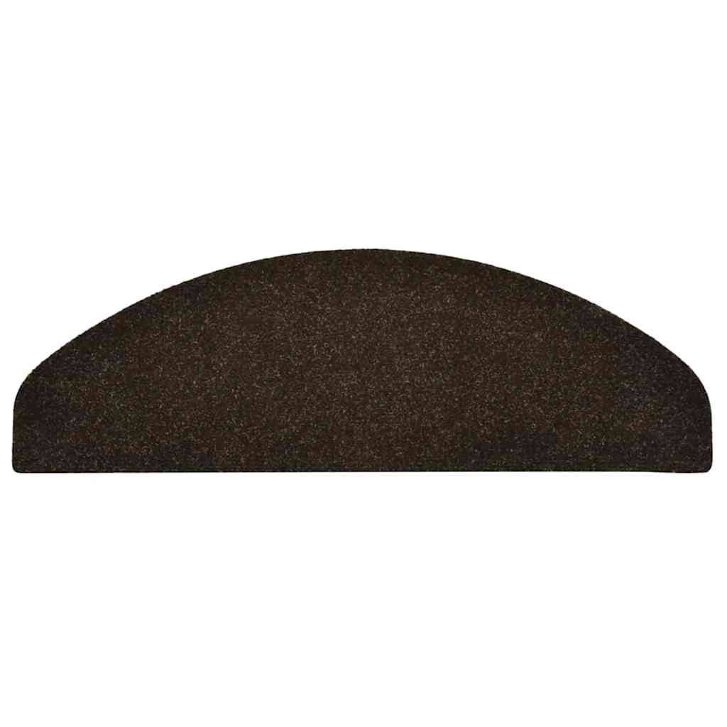 Stair Mats Self-Adhesive 10 pcs. 65x21x4 cm Dark Brown Semi-Circular Large