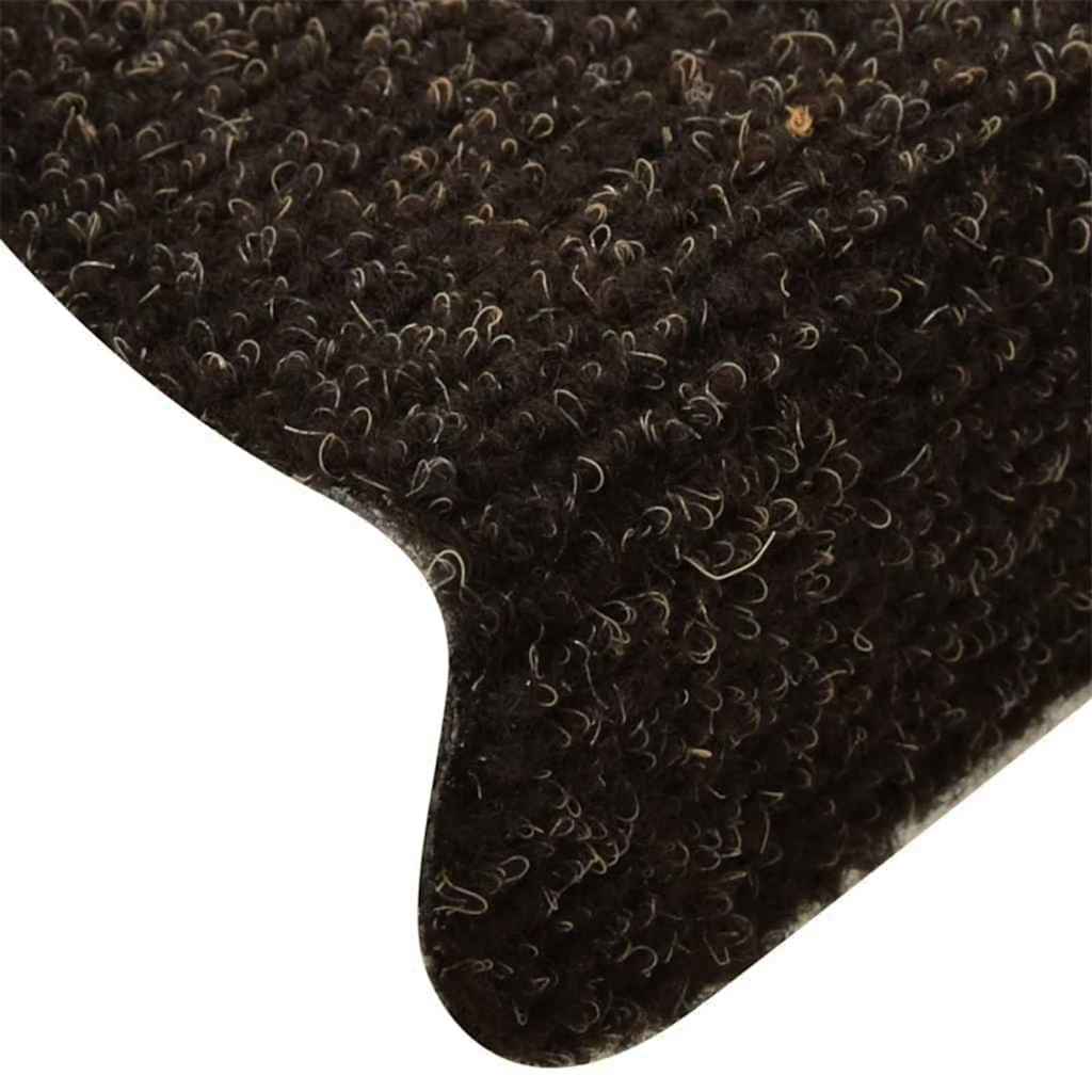 Stair Mats Self-Adhesive 10 pcs. 65x21x4 cm Dark Brown Semi-Circular Large