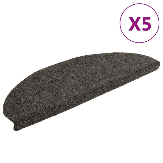 Tapis de marche auto-adhésifs 5 pcs 65x21x4 cm anthracite semi-rond grand