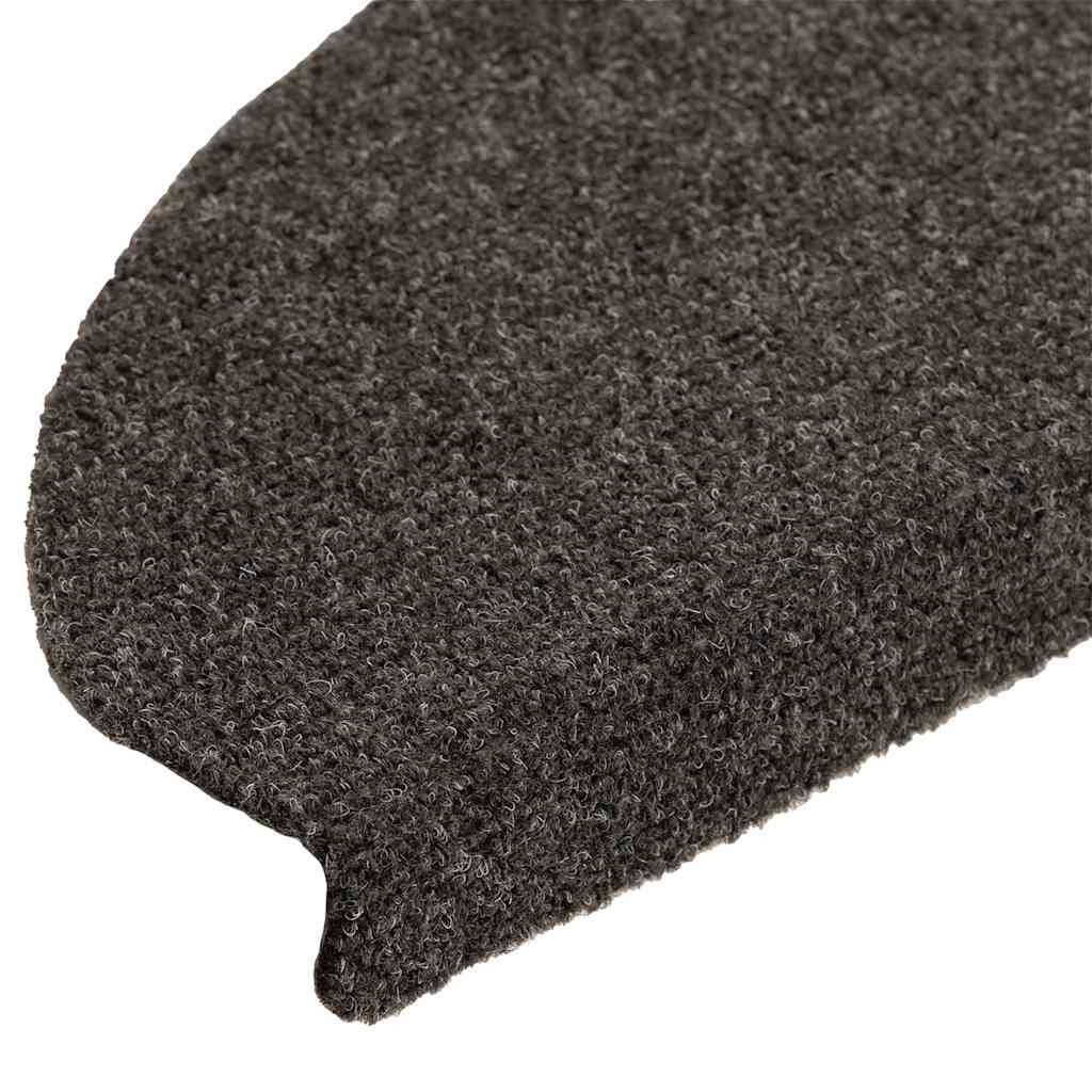 Tapis de marche auto-adhésifs 5 pcs 65x21x4 cm anthracite semi-rond grand