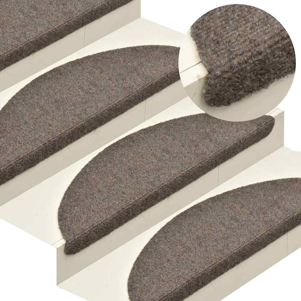 Stufenmatten Selbstklebend 5 Stk. 65x21x4 cm Beige Halbrund Groß