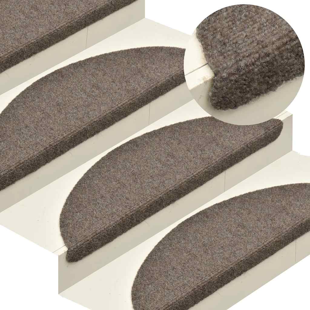Stufenmatten Selbstklebend 10 Stk. 65x21x4 cm Beige Halbrund Groß