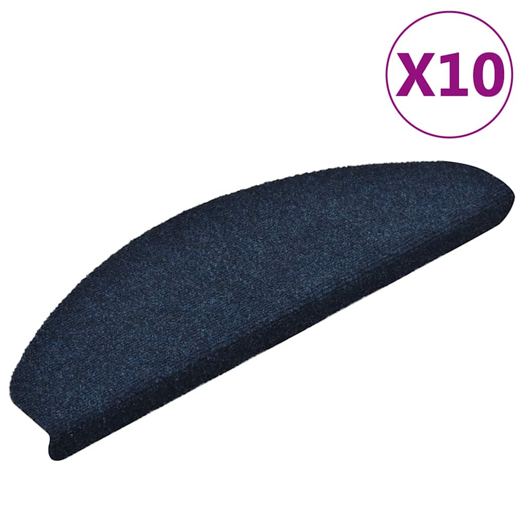 Stair Treads Self-Adhesive 10 Pcs. 65x21x4 cm Navy Blue Semi-Circular Large