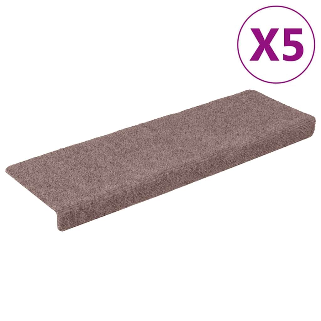 Stufenmatten Selbstklebend 5 Stk. 65x21x4 cm Creme Rechteckiger Rand
