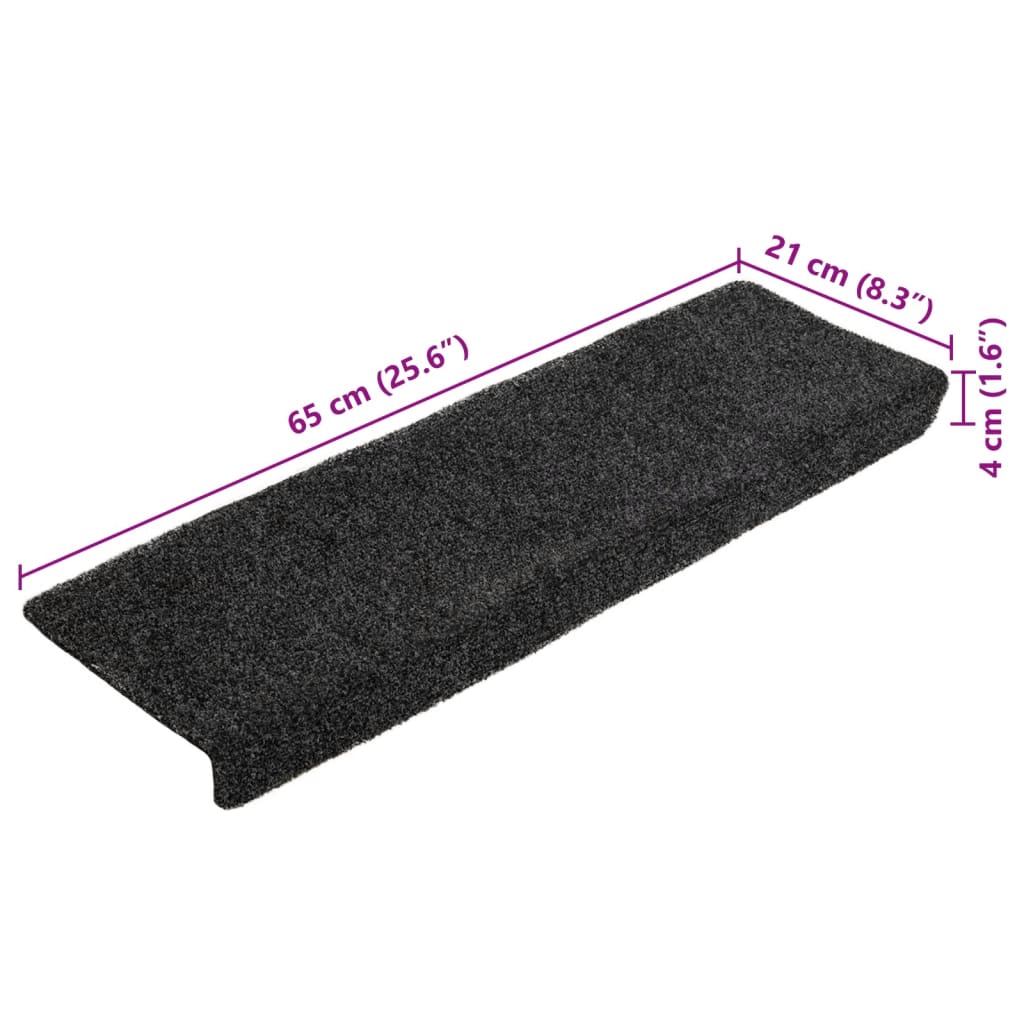 Tapis de marchettes auto-adhésifs 5 pièces 65x21x4 cm Gris Bord Rectangulaire