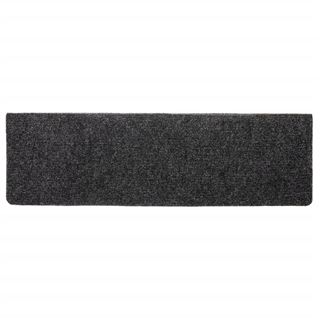 Stufenmatten Selbstklebend 10 Stk. 65x21x4 cm Grau Rechteckiger Rand