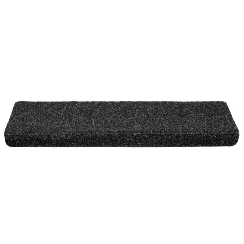 Tapis de marches auto-adhésifs 10 pcs. 65x21x4 cm Noir Bord rectangulaire