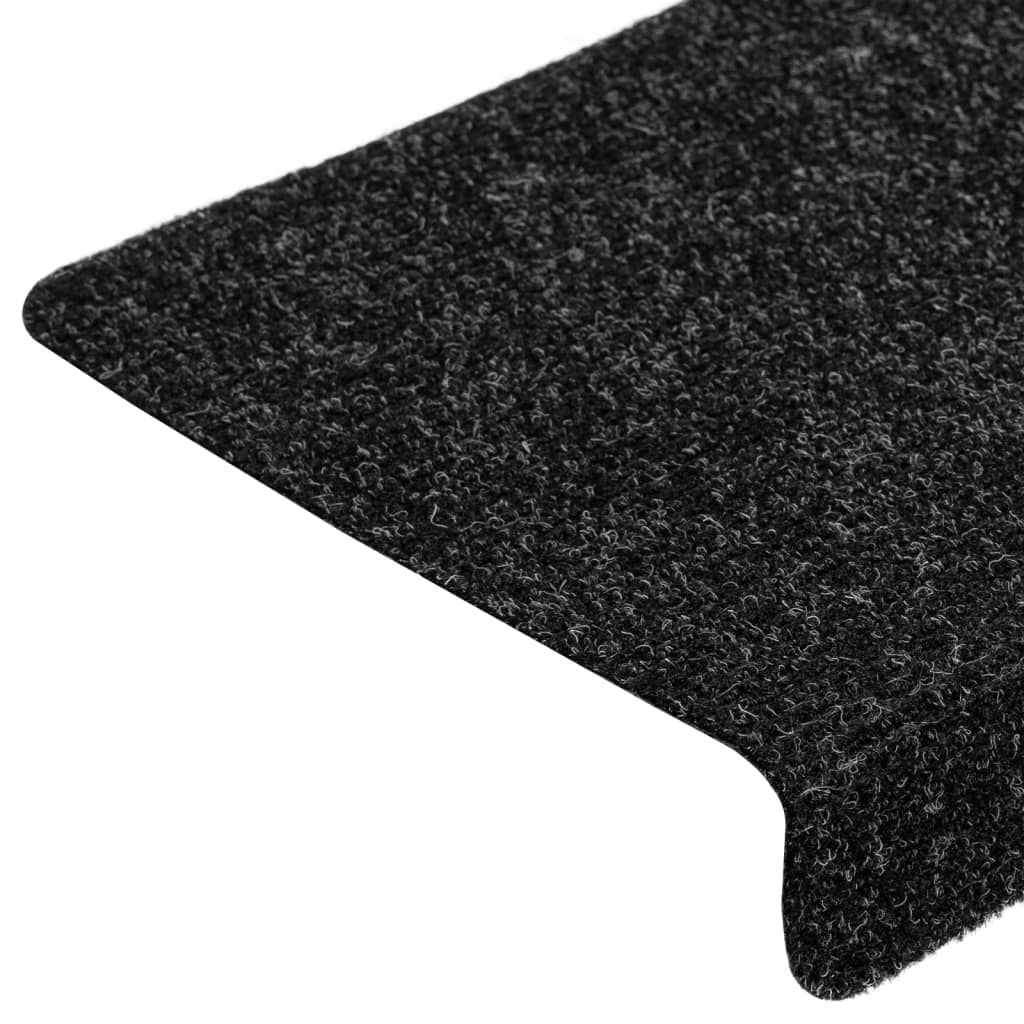 Tapis de marches auto-adhésifs 10 pcs. 65x21x4 cm Noir Bord rectangulaire