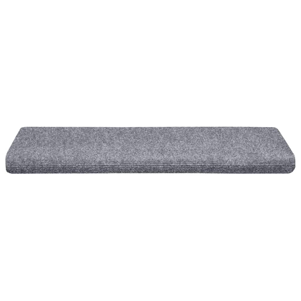 Stair Mats Self-Adhesive 10 pcs. 65x21x4 cm Light Grey Rectangular Edge
