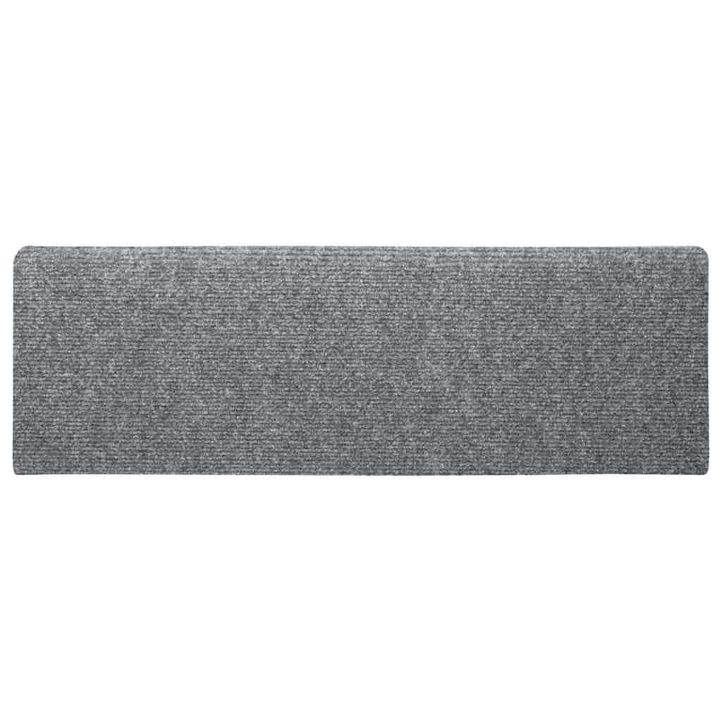 Stair Mats Self-Adhesive 10 pcs. 65x21x4 cm Light Grey Rectangular Edge