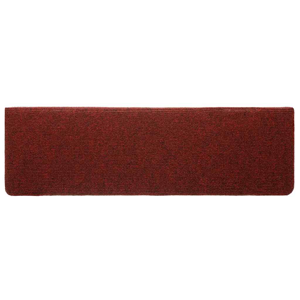 Self-adhesive Stair Mats 5 pcs. 65x21x4 cm Bordeaux Red Rectangular Edge