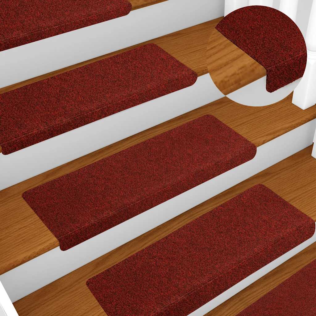 Self-adhesive Stair Mats 5 pcs. 65x21x4 cm Bordeaux Red Rectangular Edge