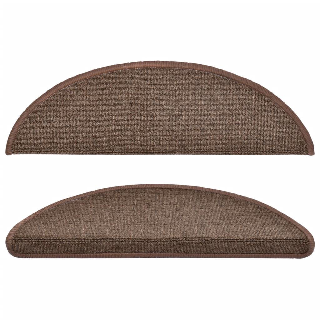 Tapis de marches 10 pcs. 56x17x3 cm Marron café Demi-rond