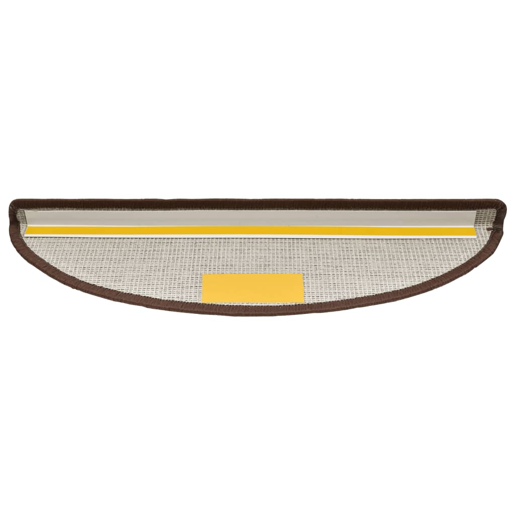 Tapis de marches 10 pcs. 56x17x3 cm Marron café Demi-rond