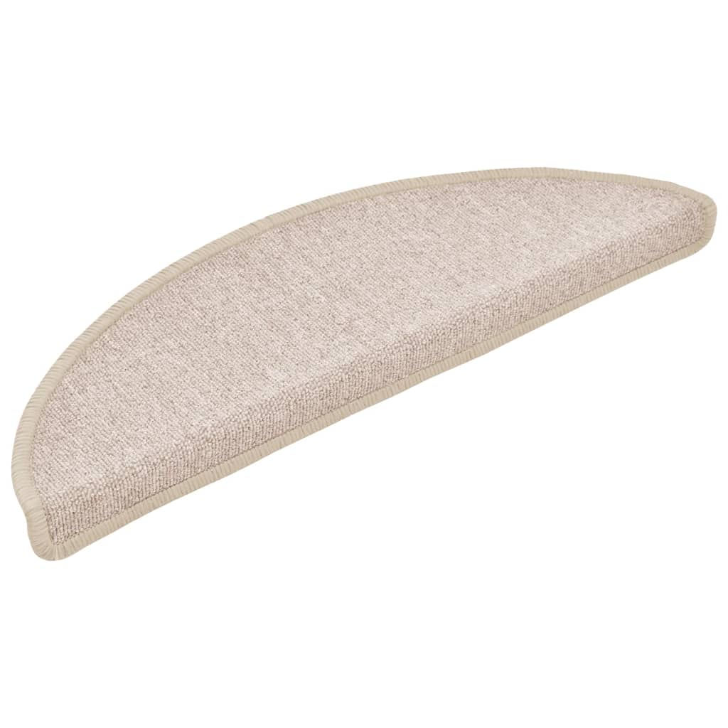 Tapis de marches d'escalier 10 p. 56x17x3 cm Taupe Semi-circulaire