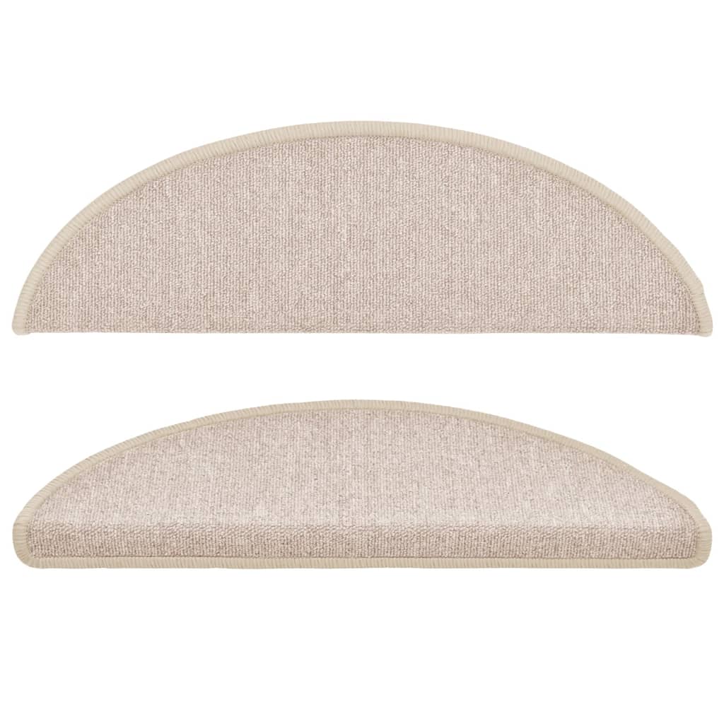 Tapis de marches d'escalier 10 p. 56x17x3 cm Taupe Semi-circulaire