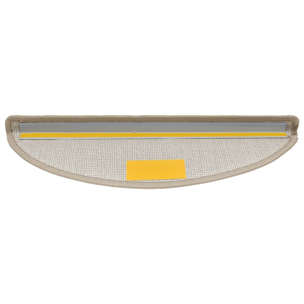 Tapis de marches d'escalier 10 p. 56x17x3 cm Taupe Semi-circulaire