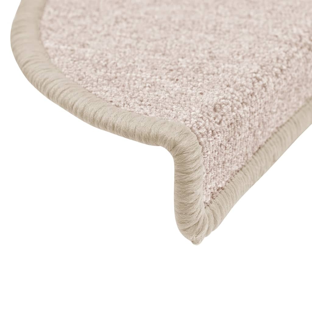 Tapis de marches d'escalier 10 p. 56x17x3 cm Taupe Semi-circulaire