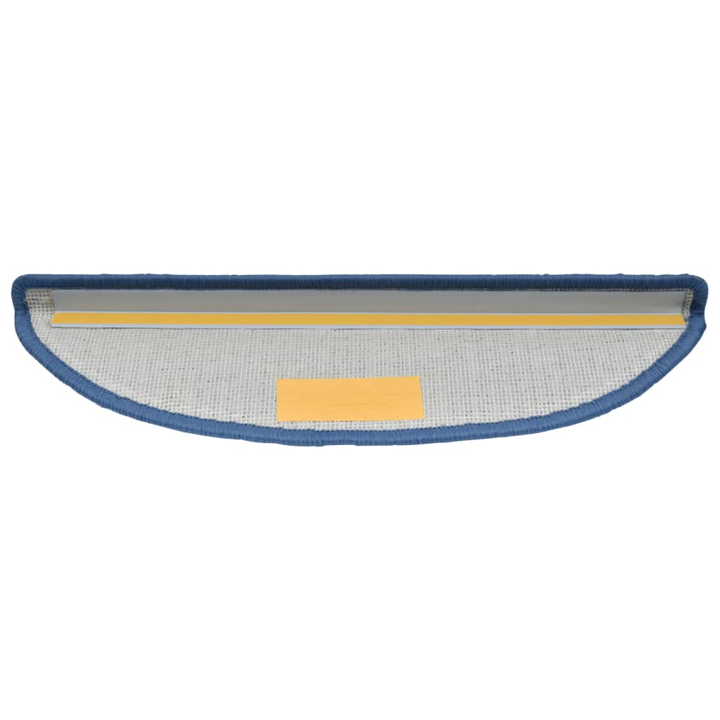 Stair Mats 10 pcs. 56x17x3 cm Blue Semi-Circular
