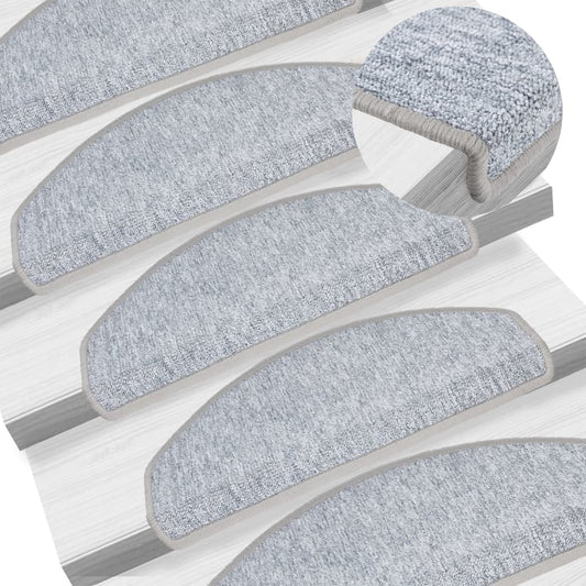 Stair Mats 10 pcs. 65x24x4 cm Light Gray Semicircular Large