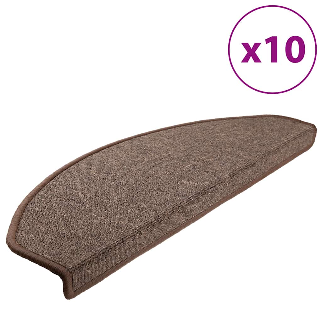 Marches d'escalier 10 pcs 65x24x4 cm Marron café Semi-circulaire Grande