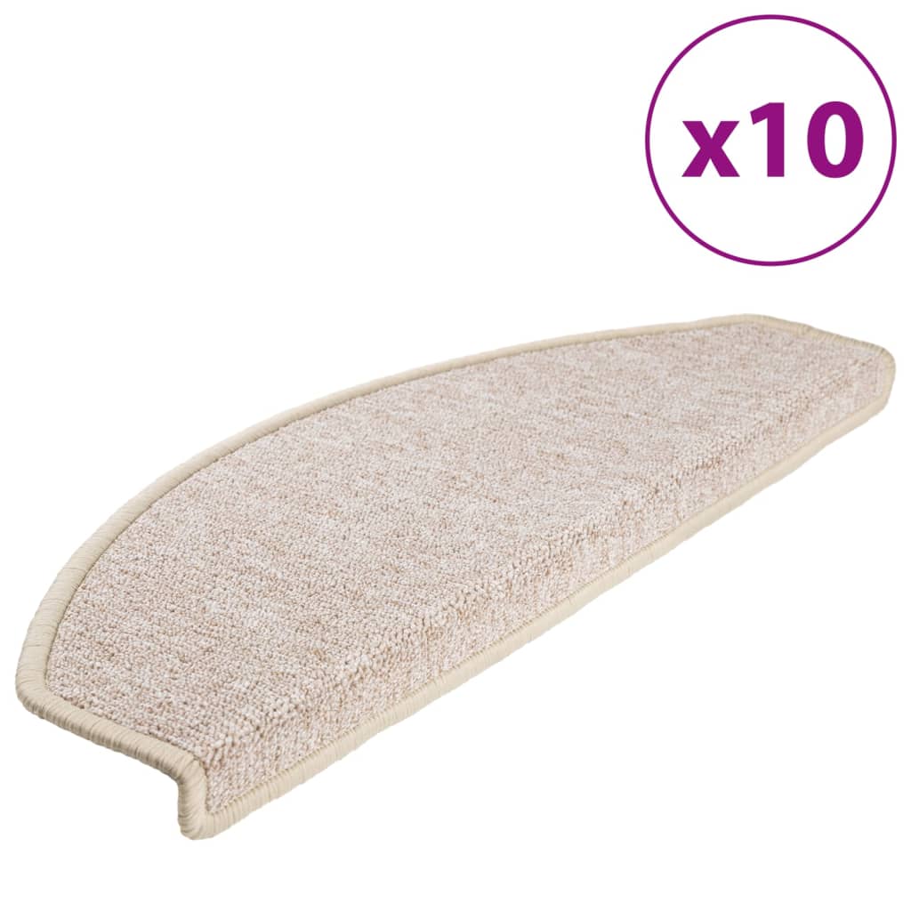 Marches d'escalier 10 pcs 65x24x4 cm Taupe Semi-circulaire Grand