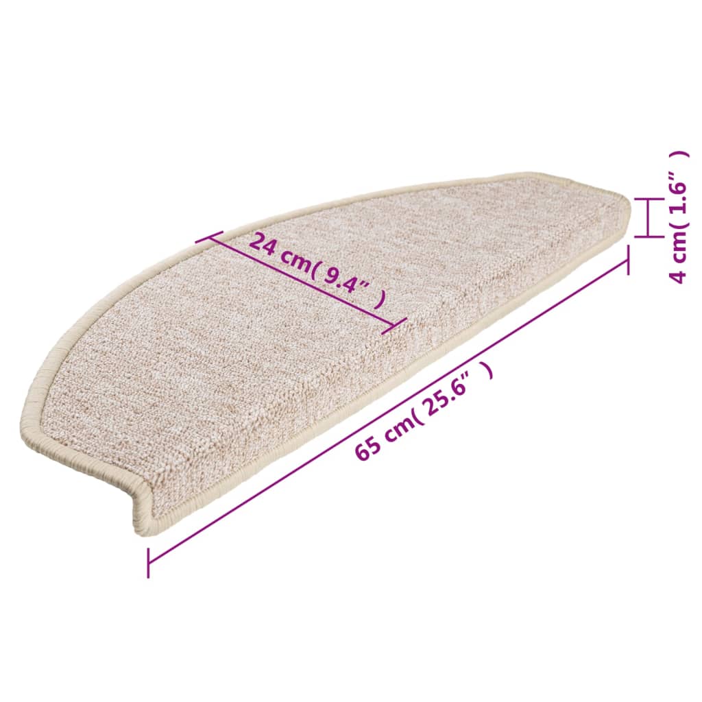 Marches d'escalier 10 pcs 65x24x4 cm Taupe Semi-circulaire Grand