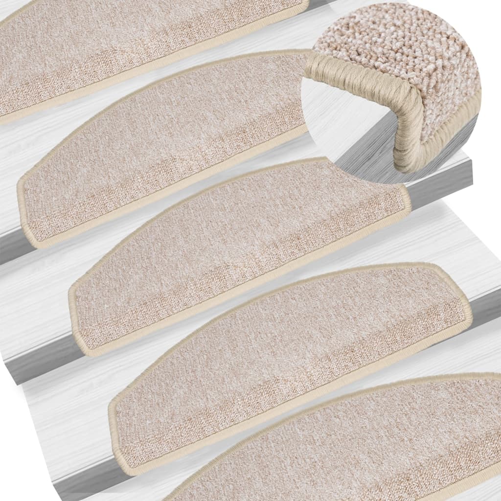 Marches d'escalier 10 pcs 65x24x4 cm Taupe Semi-circulaire Grand
