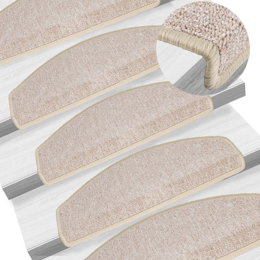 Stair Mats 10 pcs. 65x24x4 cm Taupe Half-Round Large