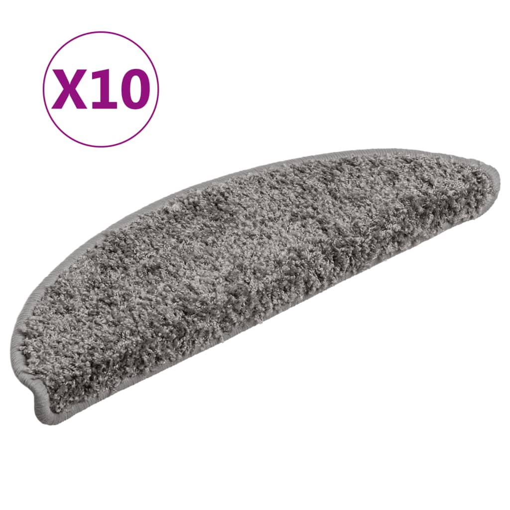 Stufenmatten 10 Stk. 56x17x3 cm Grau Halbrund