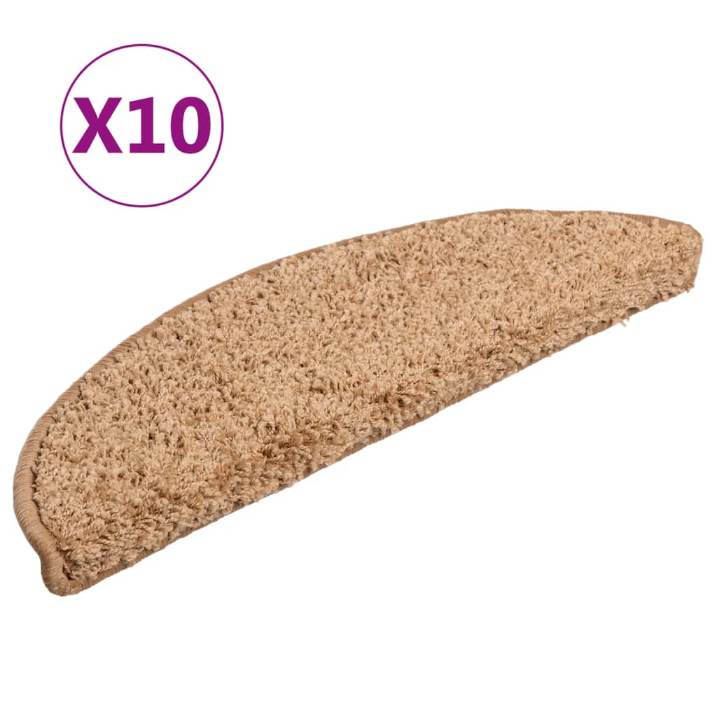 Tapis de marchettes 10 pcs 56x17x3 cm Beige Semi-circulaire