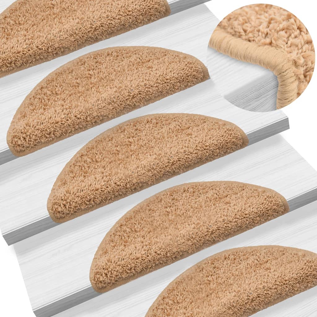 Tapis de marchettes 10 pcs 56x17x3 cm Beige Semi-circulaire
