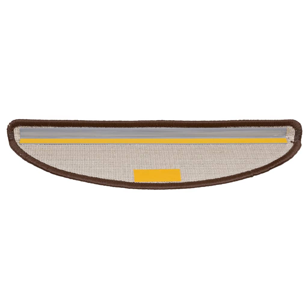 Stair Mats 10 pcs. 56x17x3 cm Brown Semi-circular