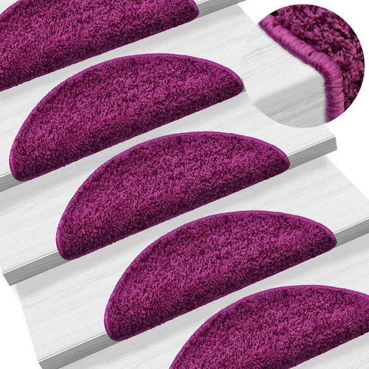 Stair Mats 10 pcs. 56x17x3 cm Violet Half Round