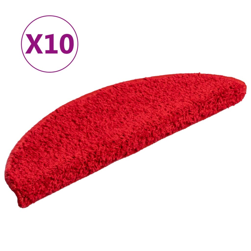 Tapis de marchettes 10 pcs. 56x17x3 cm Rouge Semi-circulaire