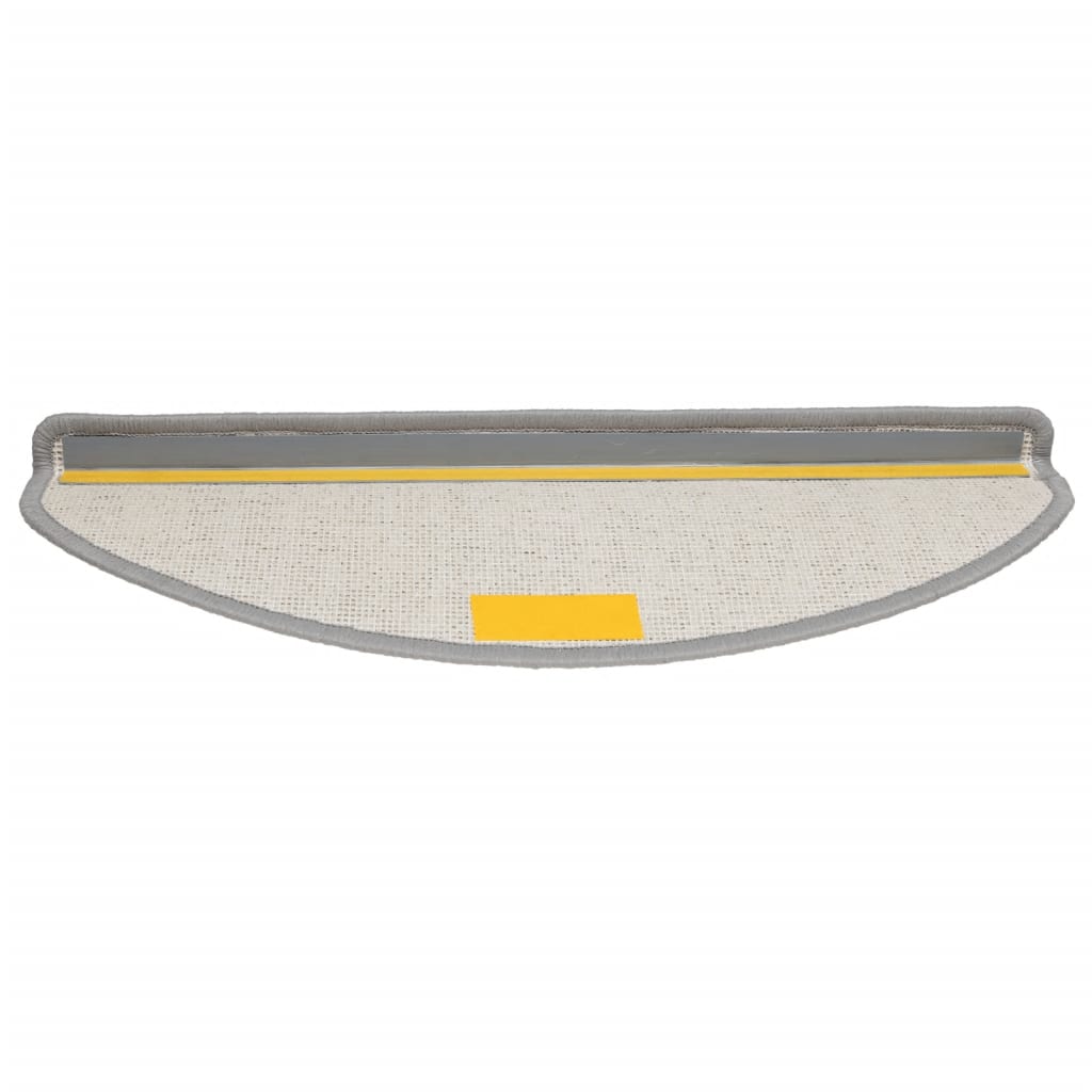 Tapis de marche d'escalier 10 pièces 65x21x4 cm Gris Demi-rond Grand