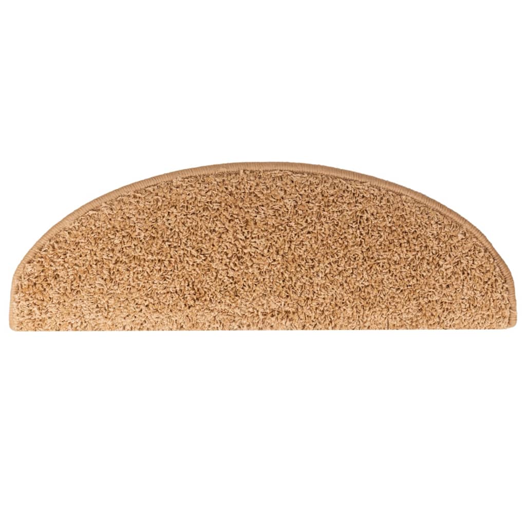Marches d'escalier 10 pcs 65x21x4 cm Beige Demi-rond Grand
